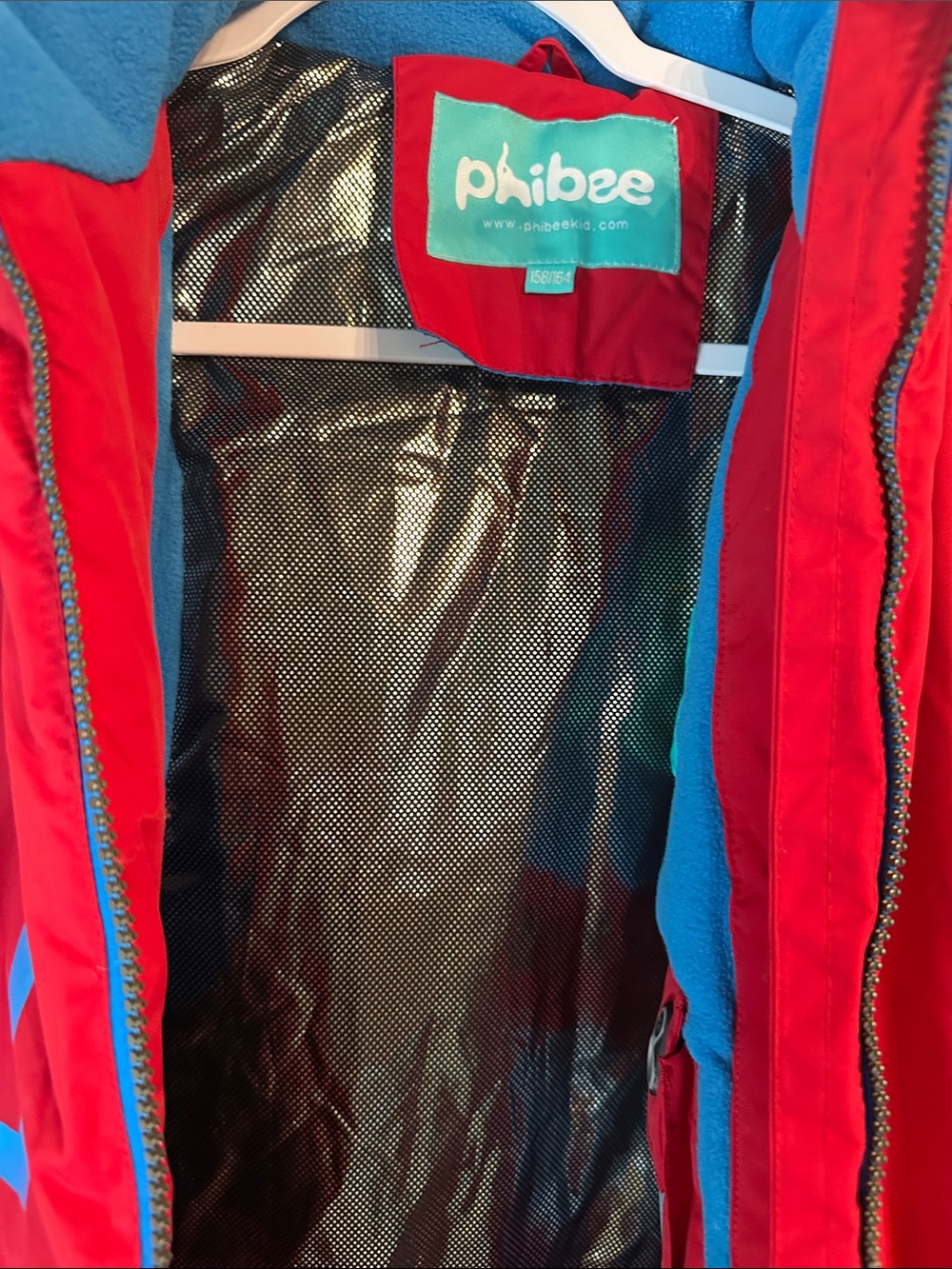Phibee Kids Waterproof Ski Jacket Winter Snow coat Red/Blue size 14 (EU 158-164) - Picture 15 of 16